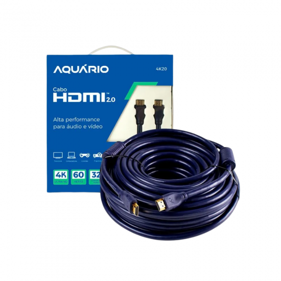 CABO HDMI 20M 2.0 4K 3D 19 PINOS  AGUARIO 4K20