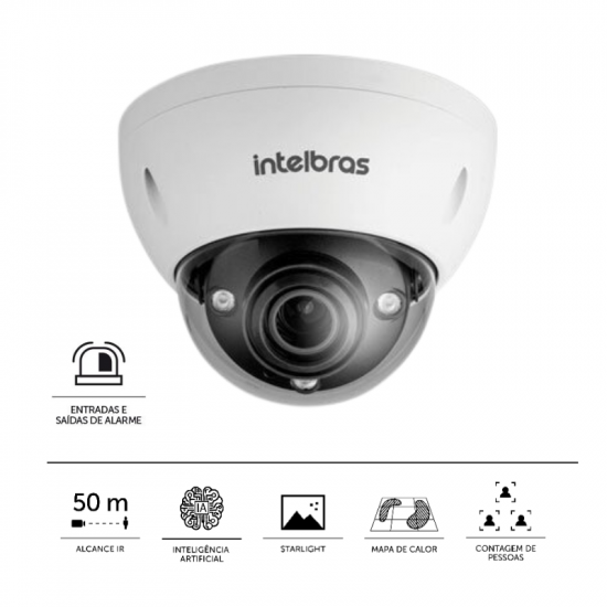 CAMERA DOME VIP 7250 D IA FT IP 2MP INTELBRAS 4950241