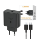 CARREGADOR PARA CELULAR USB 45W TYPE C 6A ADAPTER PRETO  LEHMOX LE 356 PD