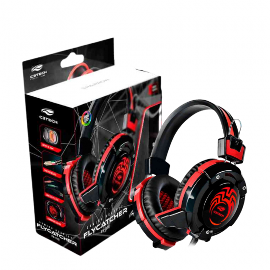 HEADSET GAMER COM FIO E LED RGB FLYCATHER PH-G10BK P2/USB C3TECH PRETO