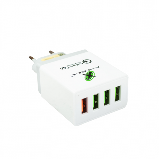 FONTE 4 USB-A PARA CELULAR XC-UR.20 X-CELL 36W 6.1A BRANCO