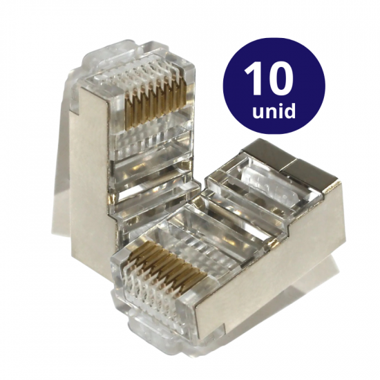 CONECTOR RJ45 CAT6 BLINDADO 10 UNID 13911