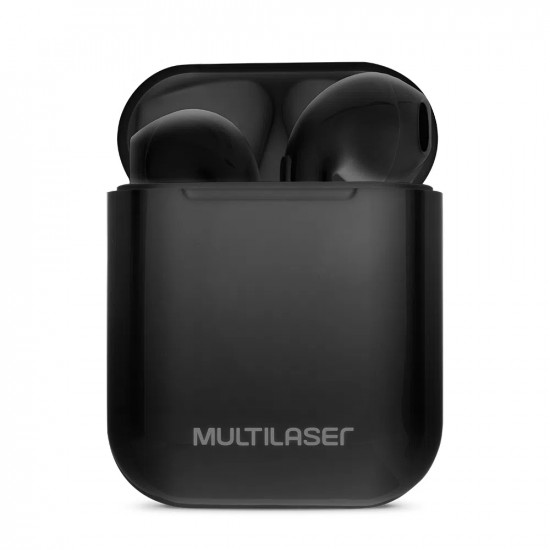 FONE DE OUVIDO SEM FIO PH358 TWS AIRBUDS MULTILASER PRETO