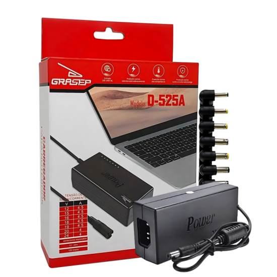 CARREGADOR UNIVERSAL PARA NOTEBOOK 96W D-525 GRASEP