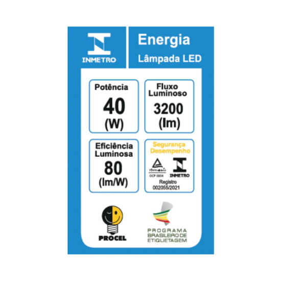 LAMPADA BULBO LED ELGIN T 40W BIVOLT 6500K LD