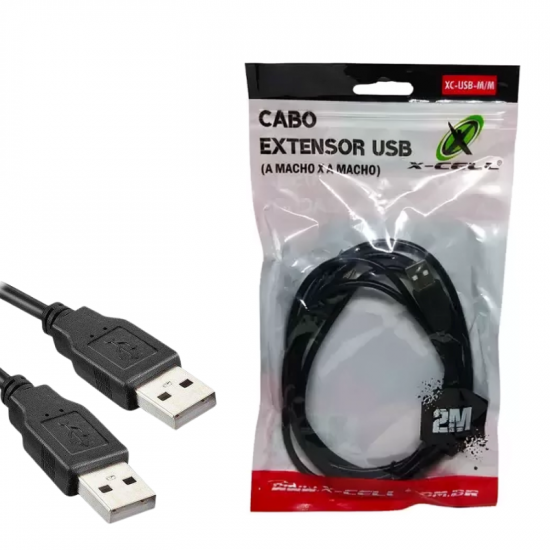 CABO EXTENSOR USB MACHO X MACHO 2M XC.USB-M/M  X-CELL