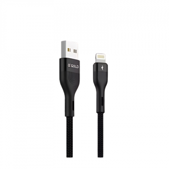 CABO PARA CELULAR USB-A/LIGHTNING CB09-2 5.0A 1M GOLD PRETO