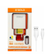 CARREGADOR PARA CELULAR V8 CA16-1 4.1A 1M GOLD BRANCO