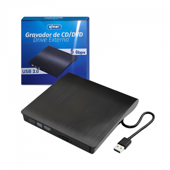 GRAVADOR EXTERNO DE CD/DVD SLIM USB 3.0 KP-LE300 KNUP