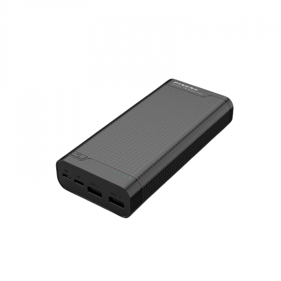 BATERIA PORTATIL 20000MAH C/ 2 SAIDAS USB + CABO USB-A/V8 PN-932 PINENG