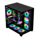 GABINETE GAMER K-MEX GHOST SHARK CG-02J1 AQUARIO PRETO LATERAL EM VIDRO/SEM FONTE (19398)