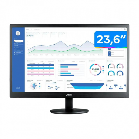 MONITOR 23,6 AOC M2470SWH2 75Hz/FULLHD/HDMI/VGA/WVA PRETO