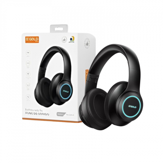 HEADPHONE SEM FIO FN-GB06 BLUET. 5.3 GOLD PRETO