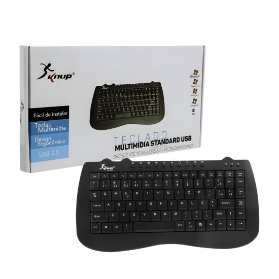 TECLADO COM FIO KP-2008 KNUP PRETO