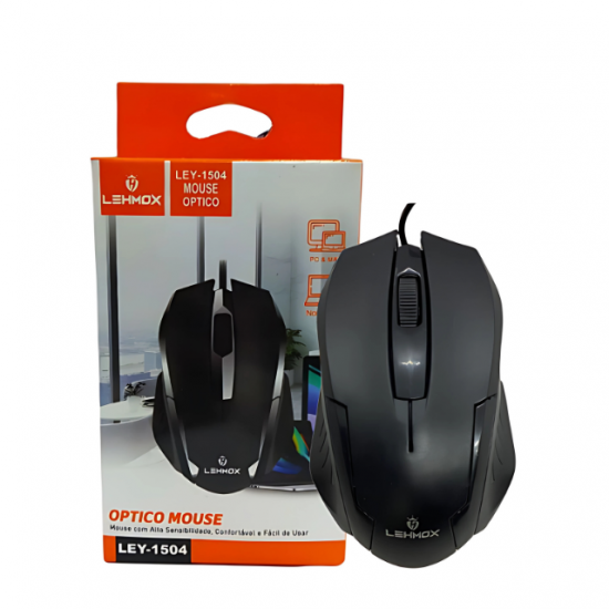 MOUSE COM FIO LEY-1504 USB 3.0 LEHMOX 1600DPI PRETO