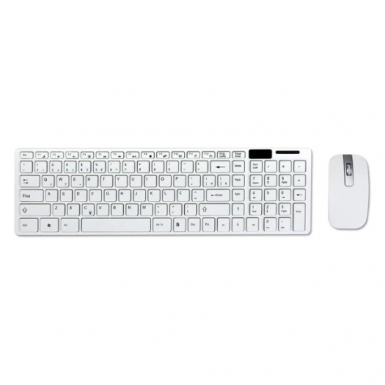 TECLADO E MOUSE SEM FIO LEY-171 LEHMOX BRANCO