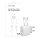 CARREGADOR PARA CELULAR USB-C/LIGHTNING LEY-357-3 LEHMOX 5V 6A 25W 1M BRANCO