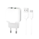 CARREGADOR PARA CELULAR USB-C + 2 USB-A 4.1A LE-496-TYPEC 1M BRANCO