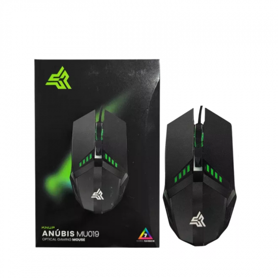 MOUSE COM FIO MU019 ANUBIS KNUP 1200DPI 3BT PRETO LED