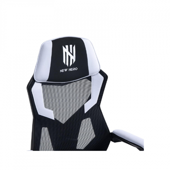 CADEIRA GAMER NEWHERO KINTO RECLINAVEL COM APOIO DE PERNAS BRANCO/PRETO