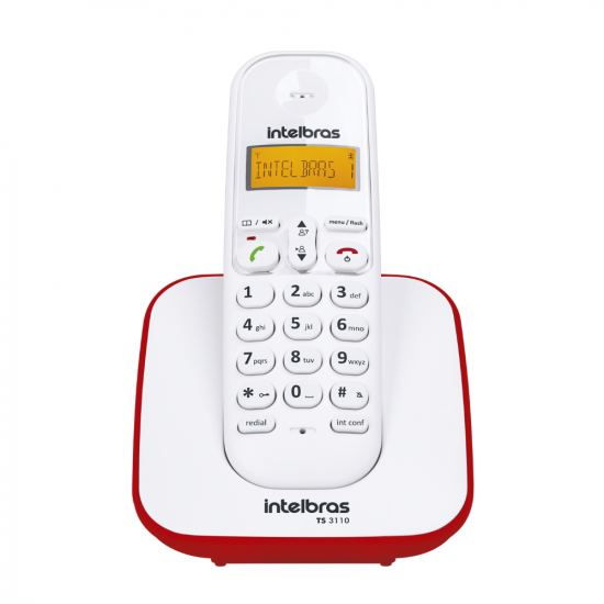 TELEFONE SEM FIO DIGITAL TS 3110 BRANCO/VERMELHO INTELBRAS 4123101