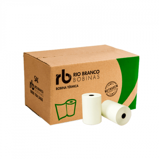 BOBINA TERMICA 80MMX40M BRANCA RIO BRANCO UNIDADE (45000116)