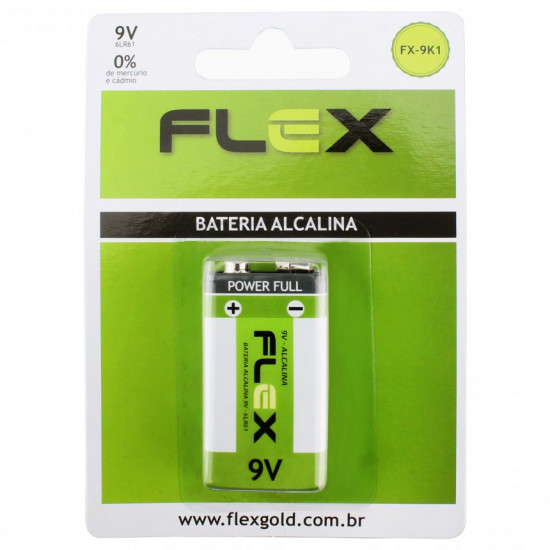 BATERIA 9V ALCALINA FLEX FX-9K1-6LR61 C/ 1 UNI