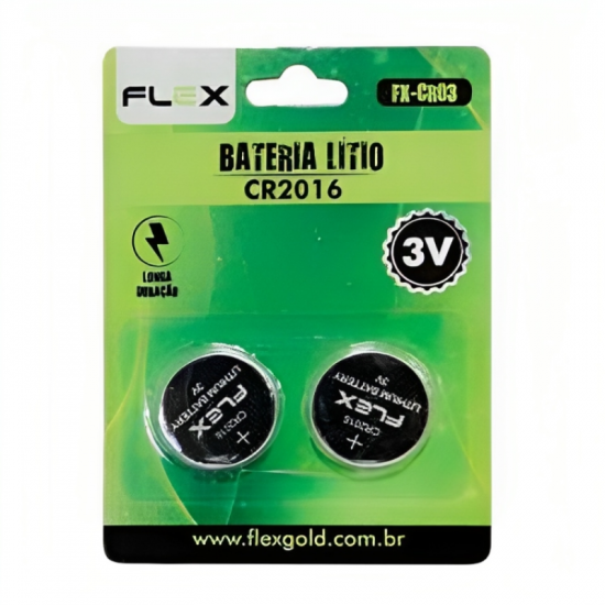 BATERIA CR2016 FLEX FX-CR03 3V C/ 2UNID